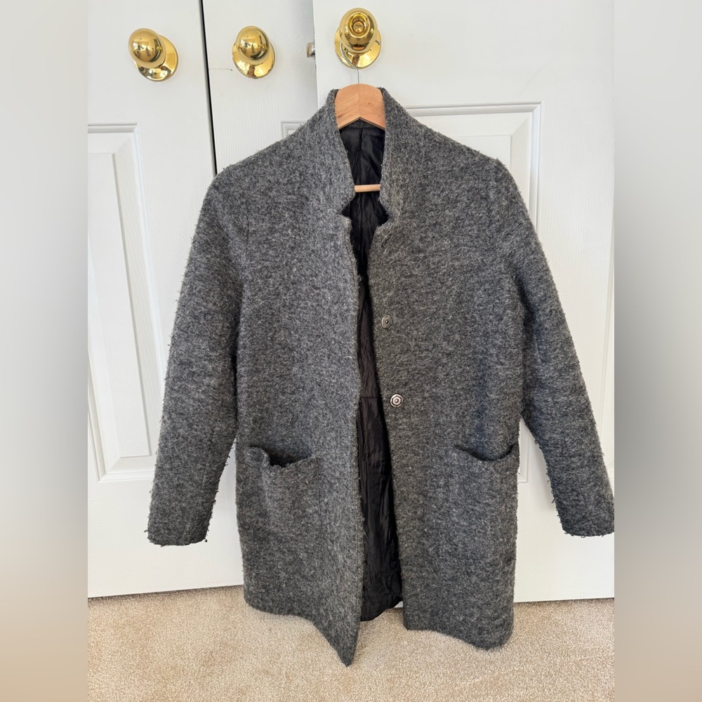 Vintage Italian Wool Coat in Grey